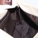 FENDI Mamma Baguette Shoulder Bag Canvas Beige Silver Auth ep12218-22