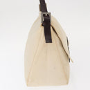 FENDI Mamma Baguette Shoulder Bag Canvas Beige Silver Auth ep12218-4