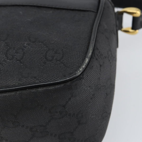 GUCCI GG Canvas Shoulder Bag Black Gold 001 14 0412 Auth ep12224