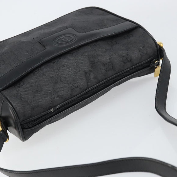 GUCCI GG Canvas Shoulder Bag Black Gold 001 14 0412 Auth ep12224