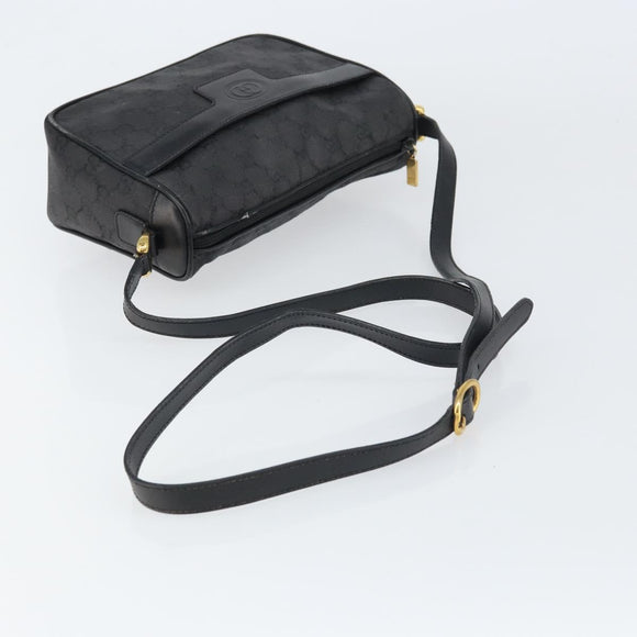 GUCCI GG Canvas Shoulder Bag Black Gold 001 14 0412 Auth ep12224