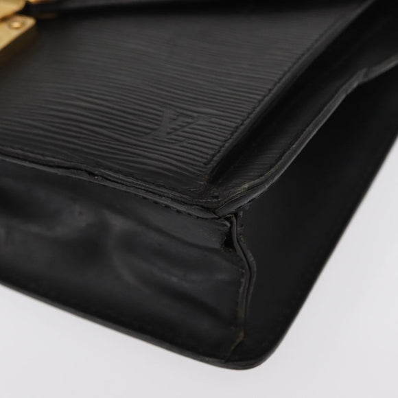 LOUIS VUITTON Epi Serie Dragonne Clutch Bag Black Noir M52612 LV Auth ep12225