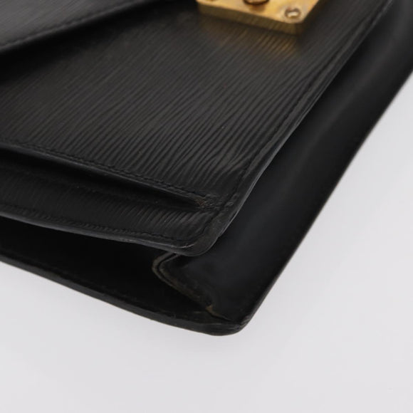 LOUIS VUITTON Epi Serie Dragonne Clutch Bag Black Noir M52612 LV Auth ep12225