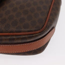 CELINE Macadam Canvas Shoulder Bag PVC Leather Brown Gold Auth ep12228-10