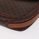 CELINE Macadam Canvas Shoulder Bag PVC Leather Brown Gold Auth ep12228-11