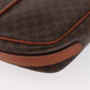 CELINE Macadam Canvas Shoulder Bag PVC Leather Brown Gold Auth ep12228-12