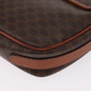 CELINE Macadam Canvas Shoulder Bag PVC Leather Brown Gold Auth ep12228-13