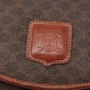 CELINE Macadam Canvas Shoulder Bag PVC Leather Brown Gold Auth ep12228-14