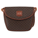 CELINE Macadam Canvas Shoulder Bag PVC Leather Brown Gold Auth ep12228-2