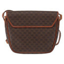 CELINE Macadam Canvas Shoulder Bag PVC Leather Brown Gold Auth ep12228-3