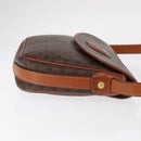 CELINE Macadam Canvas Shoulder Bag PVC Leather Brown Gold Auth ep12228-4