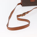 CELINE Macadam Canvas Shoulder Bag PVC Leather Brown Gold Auth ep12228-7