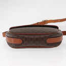 CELINE Macadam Canvas Shoulder Bag PVC Leather Brown Gold Auth ep12228-9
