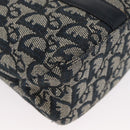 Christian Dior Trotter Canvas Hand Bag Navy Gold Auth ep12230-10