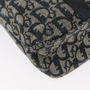 Christian Dior Trotter Canvas Hand Bag Navy Gold Auth ep12230-12