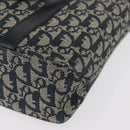 Christian Dior Trotter Canvas Hand Bag Navy Gold Auth ep12230-13