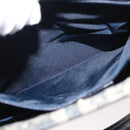 Christian Dior Trotter Canvas Hand Bag Navy Gold Auth ep12230-20