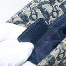 Christian Dior Trotter Canvas Hand Bag Navy Gold Auth ep12230-21