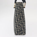 Christian Dior Trotter Canvas Hand Bag Navy Gold Auth ep12230-4