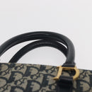 Christian Dior Trotter Canvas Hand Bag Navy Gold Auth ep12230-8