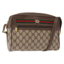GUCCI GG Supreme Web Sherry Line Bag PVC Beige Gold 56 02 088 Auth ep12231-1