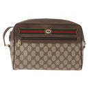 GUCCI GG Supreme Web Sherry Line Bag PVC Beige Gold 56 02 088 Auth ep12231-13