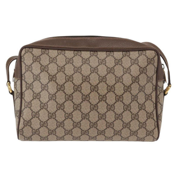 GUCCI GG Supreme Web Sherry Line Bag PVC Beige Gold 56 02 088 Auth ep12231