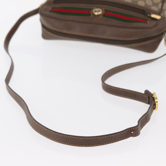 GUCCI GG Supreme Web Sherry Line Bag PVC Beige Gold 56 02 088 Auth ep12231