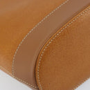 BURBERRY Tote Bag Leather Brown Gold Auth ep12232-14