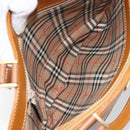 BURBERRY Tote Bag Leather Brown Gold Auth ep12232-12