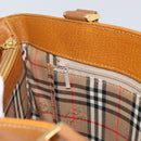 BURBERRY Tote Bag Leather Brown Gold Auth ep12232-19