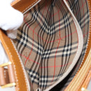 BURBERRY Tote Bag Leather Brown Gold Auth ep12232-20