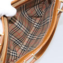 BURBERRY Tote Bag Leather Brown Gold Auth ep12232-23