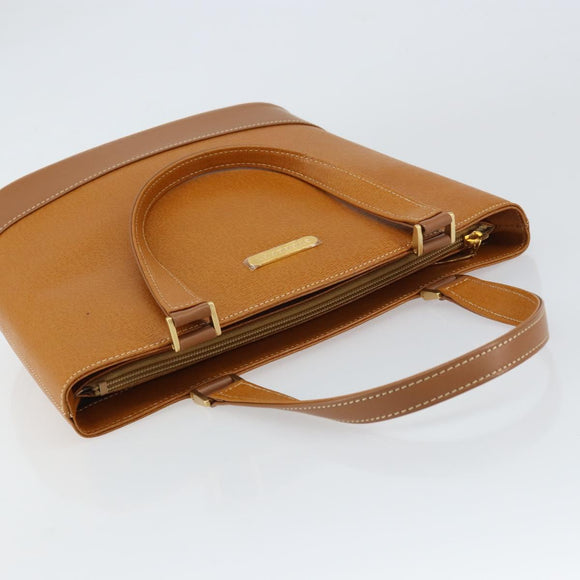 BURBERRY Tote Bag Leather Brown Gold Auth ep12232
