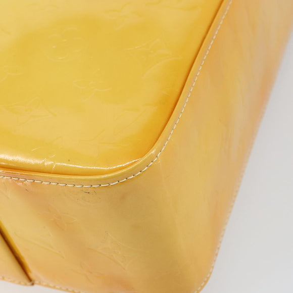 LOUIS VUITTON Monogram Vernis Columbus Tote Bag Lime Yellow M91047 Auth ep12233