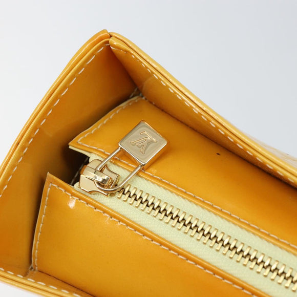 LOUIS VUITTON Monogram Vernis Columbus Tote Bag Lime Yellow M91047 Auth ep12233