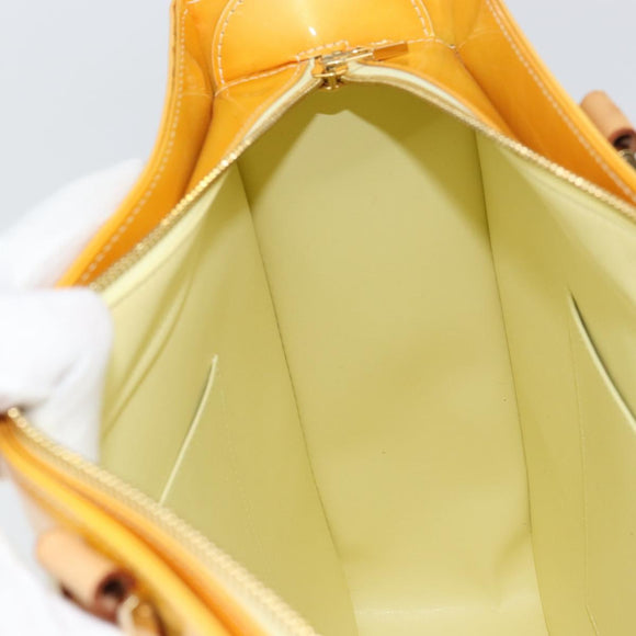 LOUIS VUITTON Monogram Vernis Columbus Tote Bag Lime Yellow M91047 Auth ep12233
