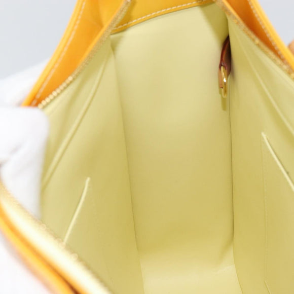 LOUIS VUITTON Monogram Vernis Columbus Tote Bag Lime Yellow M91047 Auth ep12233