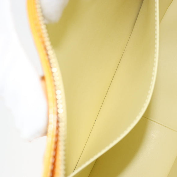 LOUIS VUITTON Monogram Vernis Columbus Tote Bag Lime Yellow M91047 Auth ep12233