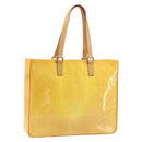 LOUIS VUITTON Monogram Vernis Columbus Tote Bag Lime Yellow M91047 Auth ep12233-1