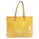 LOUIS VUITTON Monogram Vernis Columbus Tote Bag Lime Yellow M91047 Auth ep12233-13