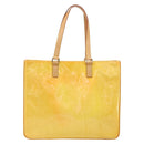 LOUIS VUITTON Monogram Vernis Columbus Tote Bag Lime Yellow M91047 Auth ep12233-2
