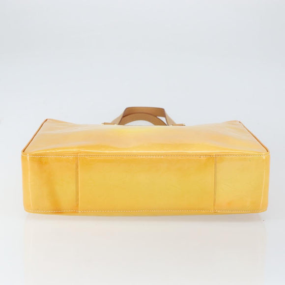 LOUIS VUITTON Monogram Vernis Columbus Tote Bag Lime Yellow M91047 Auth ep12233