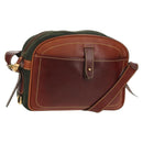 LOEWE Anagram Shoulder Bag Leather Suede Brown Gold Auth ep12235-1