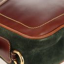 LOEWE Anagram Shoulder Bag Leather Suede Brown Gold Auth ep12235-9