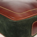 LOEWE Anagram Shoulder Bag Leather Suede Brown Gold Auth ep12235-14