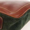 LOEWE Anagram Shoulder Bag Leather Suede Brown Gold Auth ep12235-15