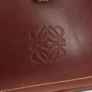 LOEWE Anagram Shoulder Bag Leather Suede Brown Gold Auth ep12235-17