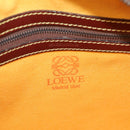 LOEWE Anagram Shoulder Bag Leather Suede Brown Gold Auth ep12235-11