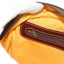 LOEWE Anagram Shoulder Bag Leather Suede Brown Gold Auth ep12235-21